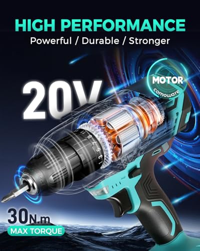 COMOWARE 20V Cordless Drill Set with Battery - Image 2