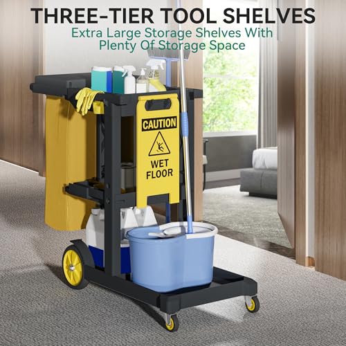 YITAHOME 3-Shelf Cleaning Cart with Bags - Image 6
