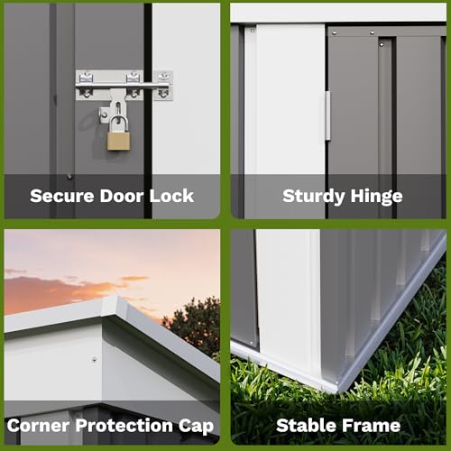 5x3 FT Outdoor Storage Shed with Lockable Door - Image 5