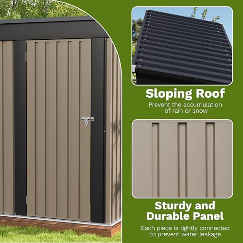 Patiowell 5x3 FT Metal Outdoor Shed - Image 5