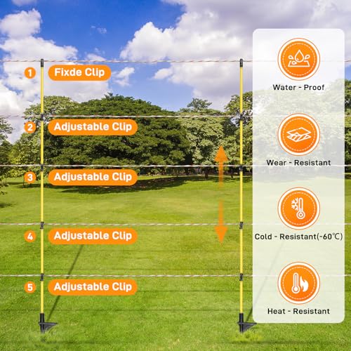 Efarmkeper 48" Fiberglass Electric Fence Posts - Image 3