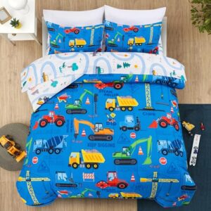 Holawakaka Trucks Excavator Kids Bedding Set