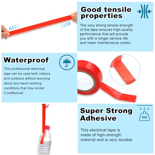 Romeda 9 Pack Coloured Electrical Tape - Image 4