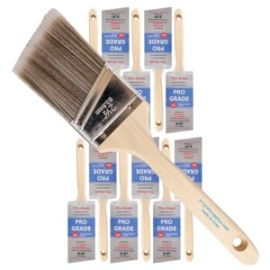 Pro Grade 2.5" Angle Paint Brushes - 12 Pack