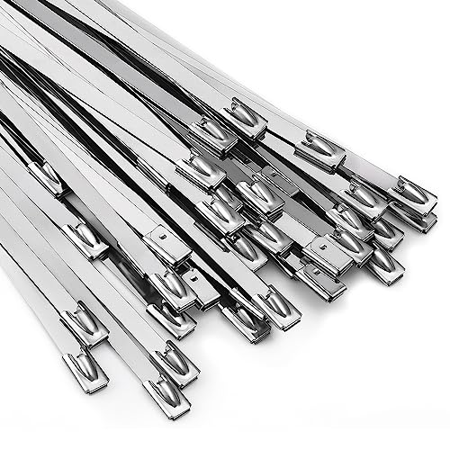 11.8" Metal Zip Ties 100pcs Heavy Duty