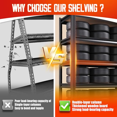 71"H 35"W Heavy Duty 5-Tier Shelves - Image 5