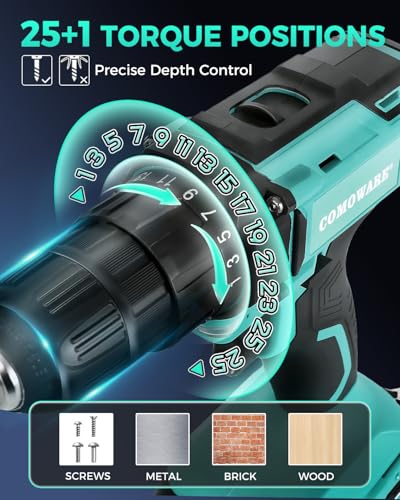 COMOWARE 20V Cordless Drill Set with Battery - Image 4