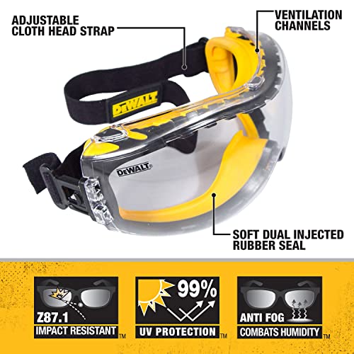 DEWALT Clear Anti-Fog Safety Goggles, 1 Pair - Image 2