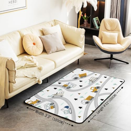 Kids Construction Trucks Area Rug 3x5 - Image 3