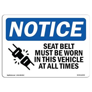 Seat Belts Required in This Vehicle Sign