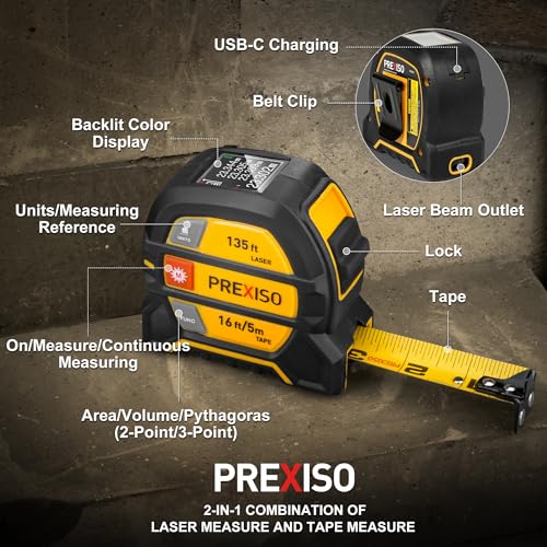 PREXISO 2-in-1 Laser Measure, 135Ft - Image 6