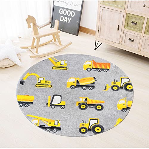 Kids Construction Trucks Area Rug Soft Fluffy - Image 4