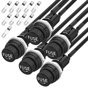 5-Pack 5x20mm Fuse Holders with Wires