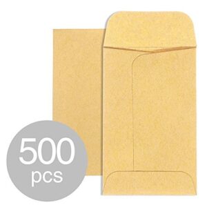 Kraft Mini Envelopes 2-1/4 x 3-1/2, 500pcs