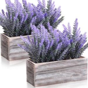 2 Pack Fake Lavender Plant in Planter