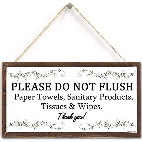 Tomato Fanqie Do Not Flush Sign 5x10"