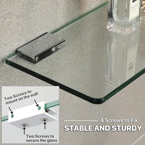 Sayayo 24 Inch Glass Shelf with Brackets - Image 3