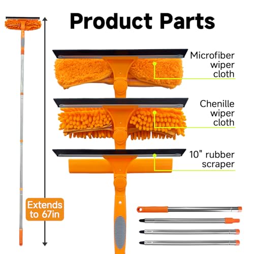 67" Squeegee Window Cleaner 2-in-1 Kit - Image 3