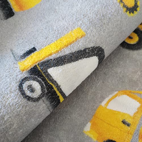 Kids Construction Trucks Area Rug Soft Fluffy - Image 5