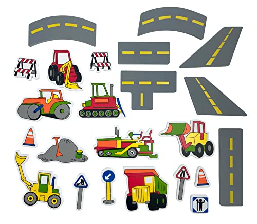 Foam Sticker Bath Play Set, Road Construction - Image 3