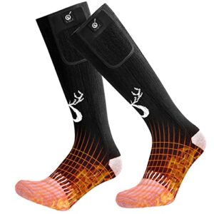 SNOW DEER Heated Socks with Rechargeable Battery