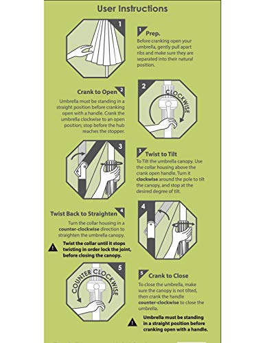 California Umbrella 9' Round Crank Tilt Umbrella - Image 5