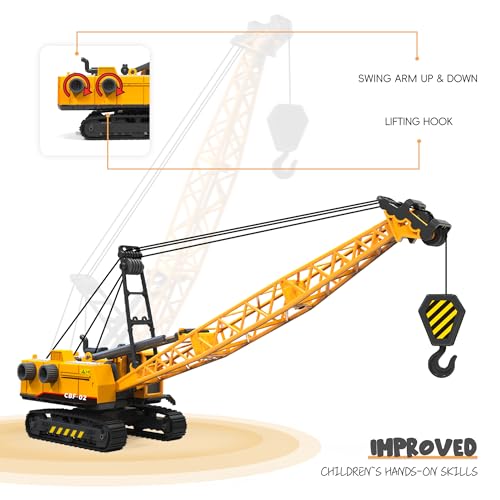 Construction Toy Set with Excavator, Crane, Truck - Image 3