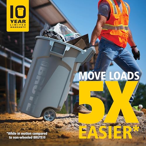 Rubbermaid 32 Gal Vented Wheeled Trash Container - Image 4