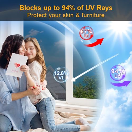 Daytime Window Privacy Film, Black-Silver 17.5" X 78.7" - Image 6