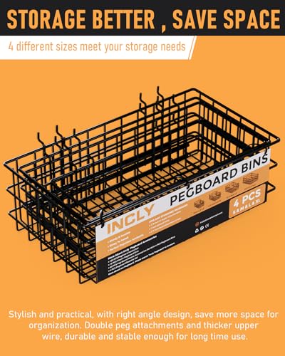 4 Pack Pegboard Baskets for Organizing Tools - Image 6