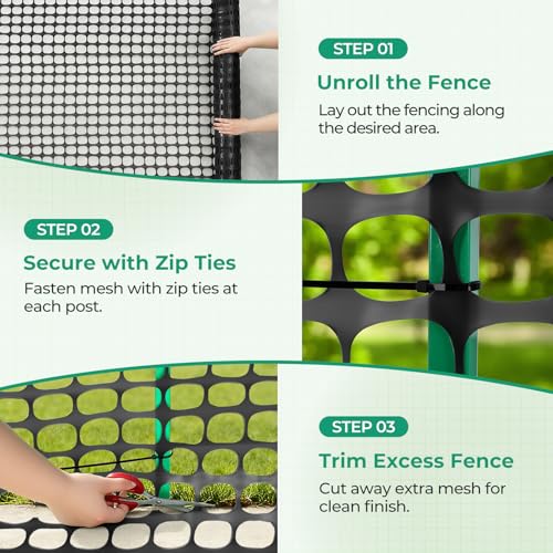 Ohuhu 4'x100' Reusable Plastic Safety Fence - Image 6
