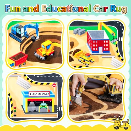 Kids Construction Site Play Rug 5x7 Ft - Image 3