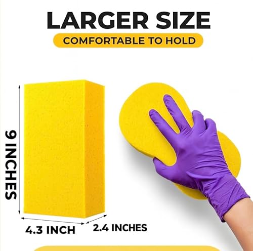 Large Yellow Cleaning Sponges - 2 Pack - Image 3