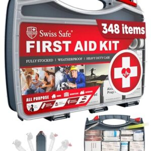 Swiss Safe 2-in-1 First Aid Kit - 348 Pcs