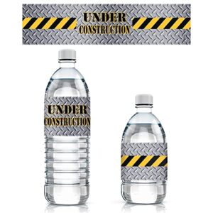 Construction Party Water Bottle Labels - 20 Count