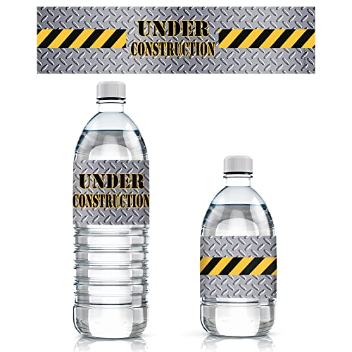 Construction Party Water Bottle Labels - 20 Count