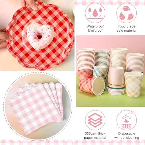 Yungyan 108 Pcs Gingham Party Supplies Set - Image 4