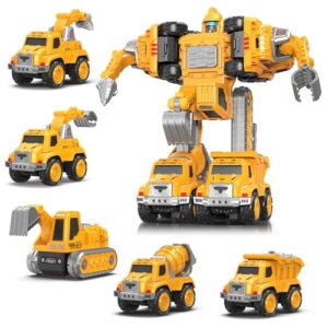 5-in-1 Construction Vehicles Transforming Robots