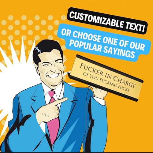 Fucker in Charge Desk Nameplate Sign - Image 4