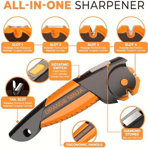 7-in-1 Orange Ninja Garden Tool Sharpener - Image 3
