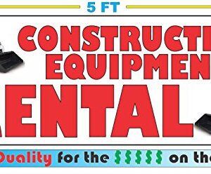 Construction Equipment Rental 2x5 Banner Sign