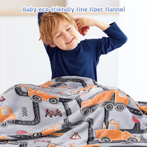 Kids Excavator Glow in Dark Truck Blanket - Image 5