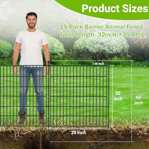 15 Panel No Dig Garden Fence with Gate - Image 2