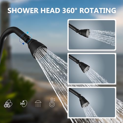 Outdoor Shower Kit with Brass Showerhead - Image 4