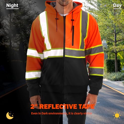 DPSAFETY Men's Hi-Vis Hoodie, XL - Image 4