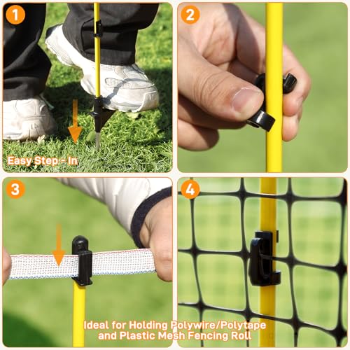 Efarmkeper 48" Fiberglass Electric Fence Posts - Image 4