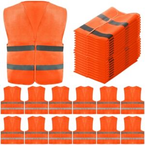 12 Pack Hi-Visibility Safety Vests Orange