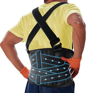 Work Back Brace with Removable Suspenders