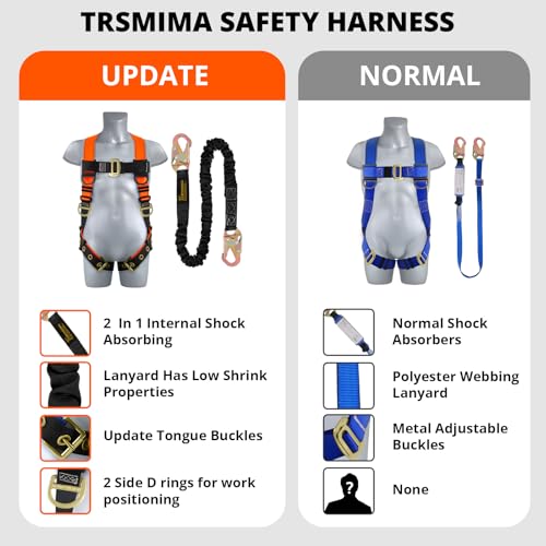 TRSMIMA Full Body Harness with Shock Lanyard - Image 6