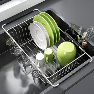 JASIWAY Expandable Stainless Steel Dish Drying Rack